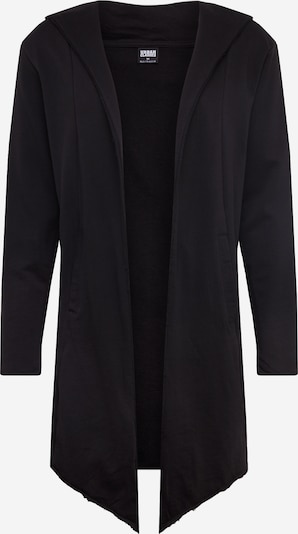 Urban Classics Sudadera con cremallera 'Long Hooded Open Edge Cardigan' en negro, Vista del producto