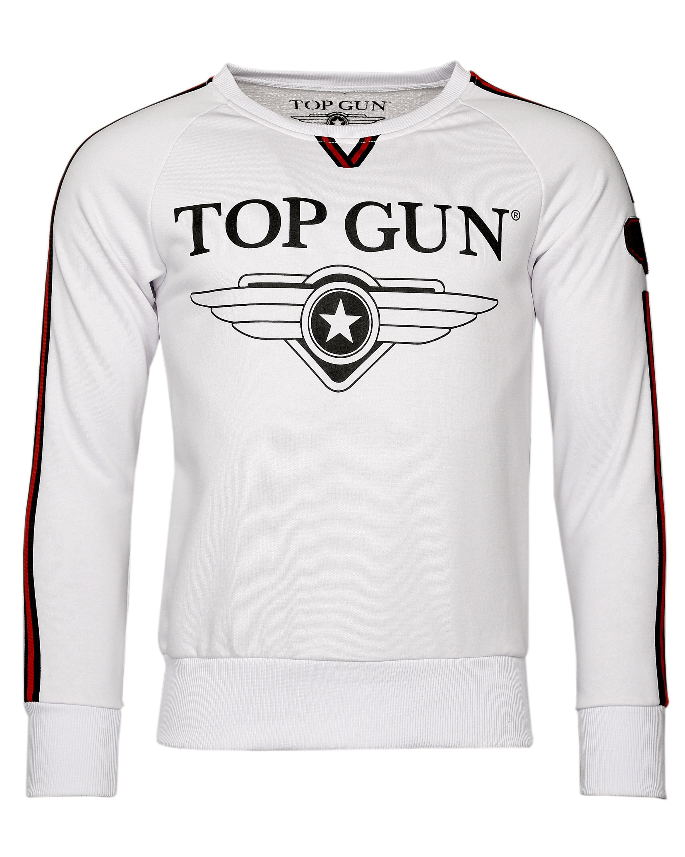 TOP GUN Sweatshirt 'Streak' in Wit: voorkant