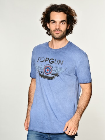 TOP GUN T-Shirt 'Construction' in Blau: predná strana