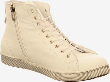 ANDREA CONTI Lace-Up Ankle Boots in Beige
