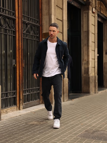 Simple Navy Shacket Look by DAN FOX APPAREL