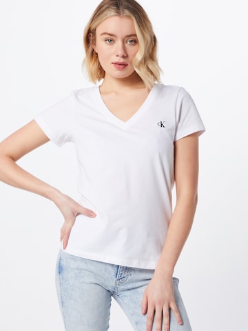 T-shirt Calvin Klein Jeans en blanc : devant