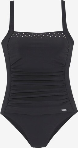 LASCANA Bustier Badeanzug in Schwarz: predná strana