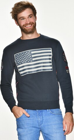 TOP GUN Sweatshirt 'TG-9018' in Blauw