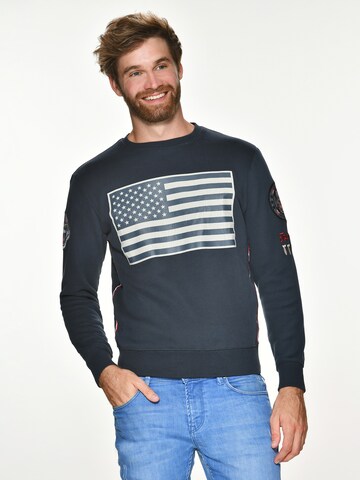 TOP GUN Sweatshirt 'TG-9018' in Blauw: voorkant