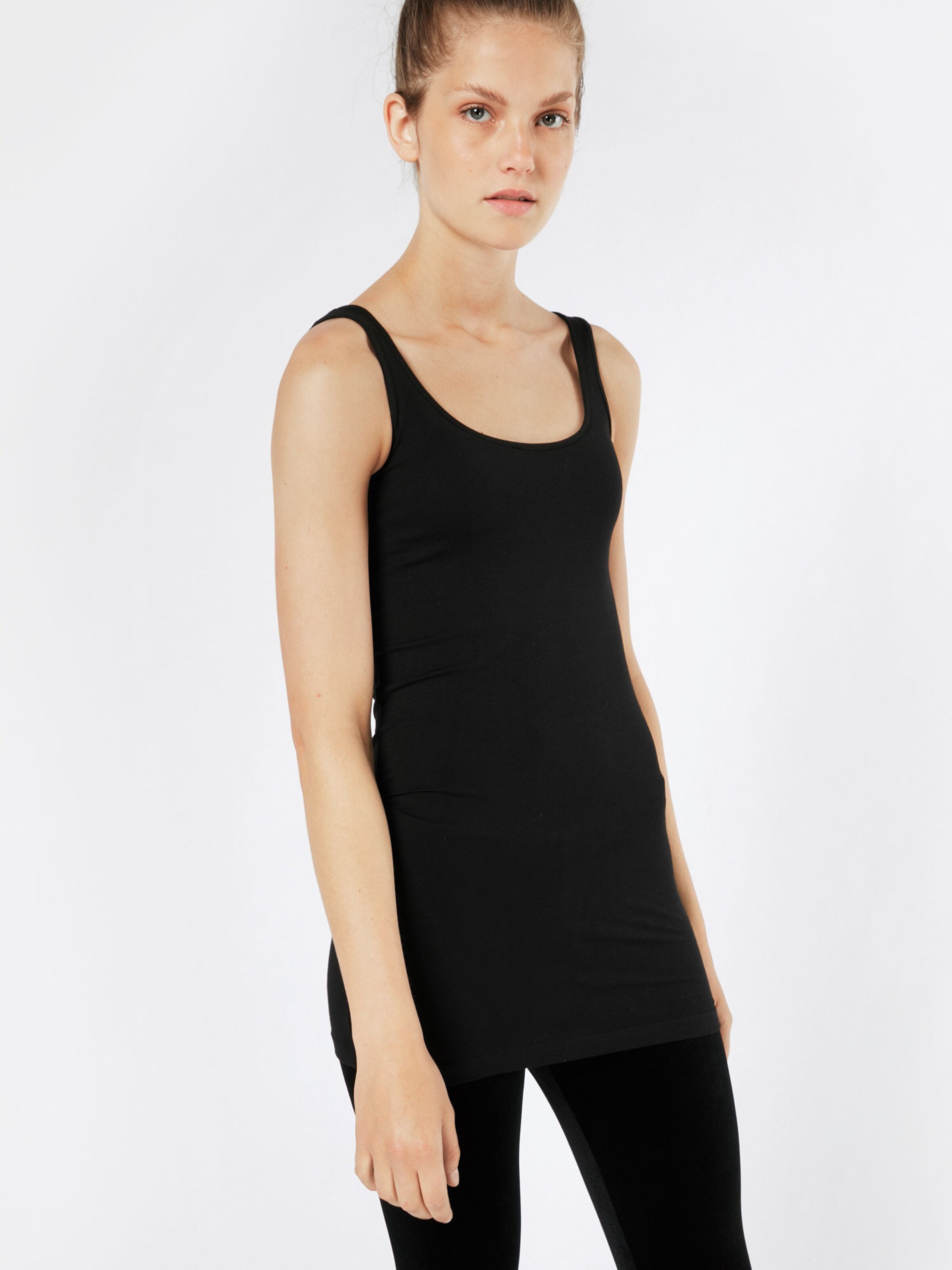VERO MODA Long-Top 'Noos' in schwarz: Frontalansicht