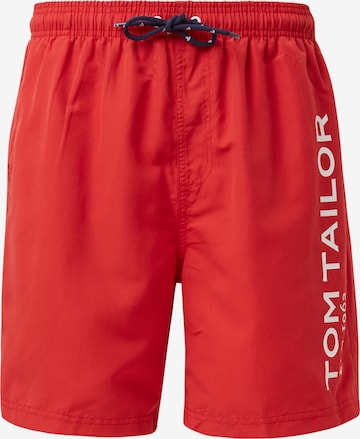 TOM TAILOR Board Shorts 'Jeremy' in Red: front