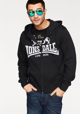 LONSDALE - Casaco em moletão 'Krafty' em preto: frente