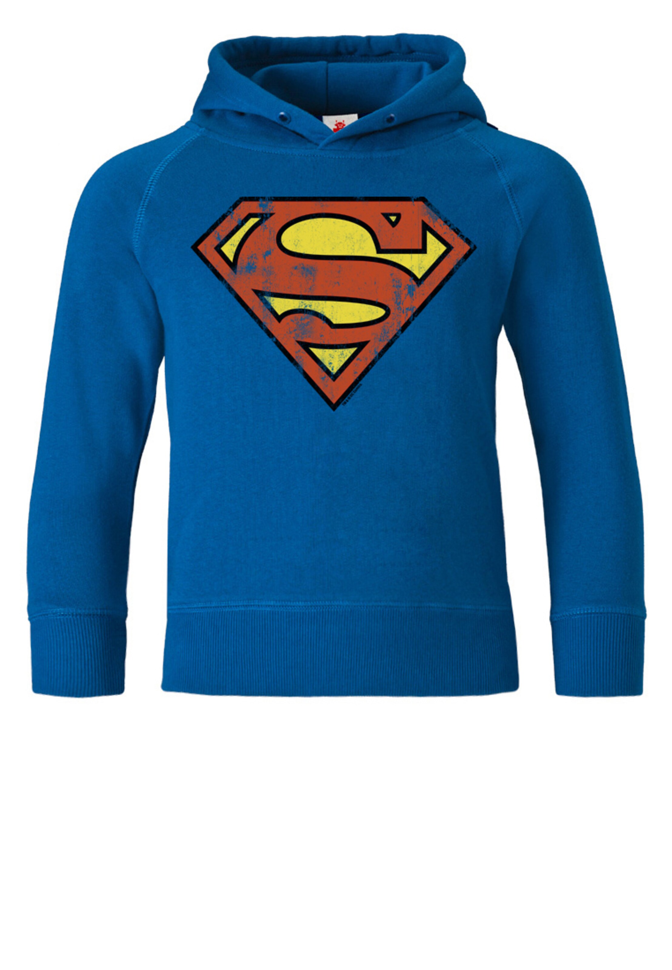 LOGOSHIRT Kapuzen-Sweatshirt "Superman" in Blau: Vorderseite