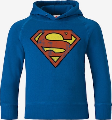 LOGOSHIRT Kapuzen-Sweatshirt "Superman" in Blau: predná strana