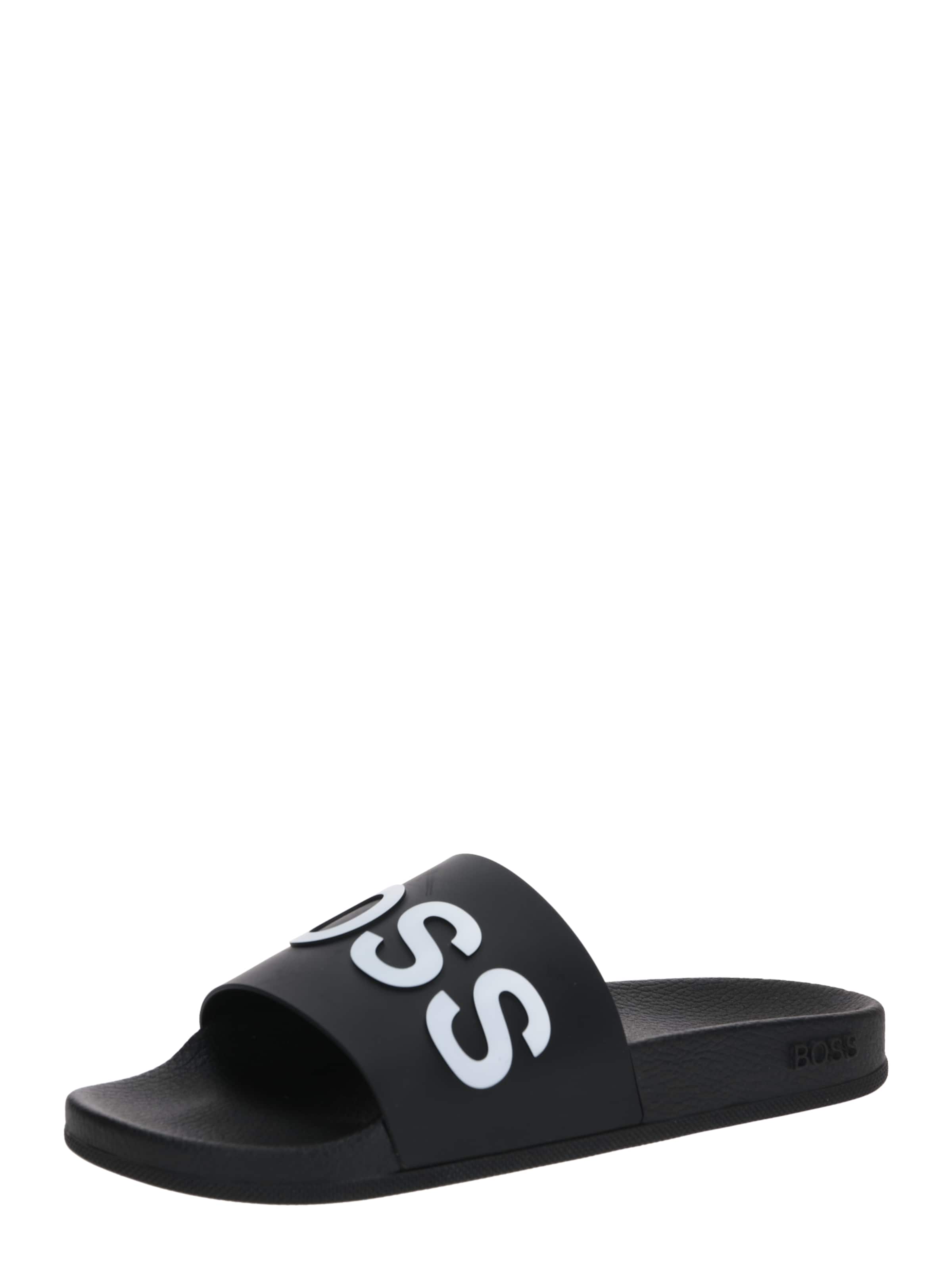 BOSS Pantolette 'Bay Slid' in Schwarz: Vorderseite