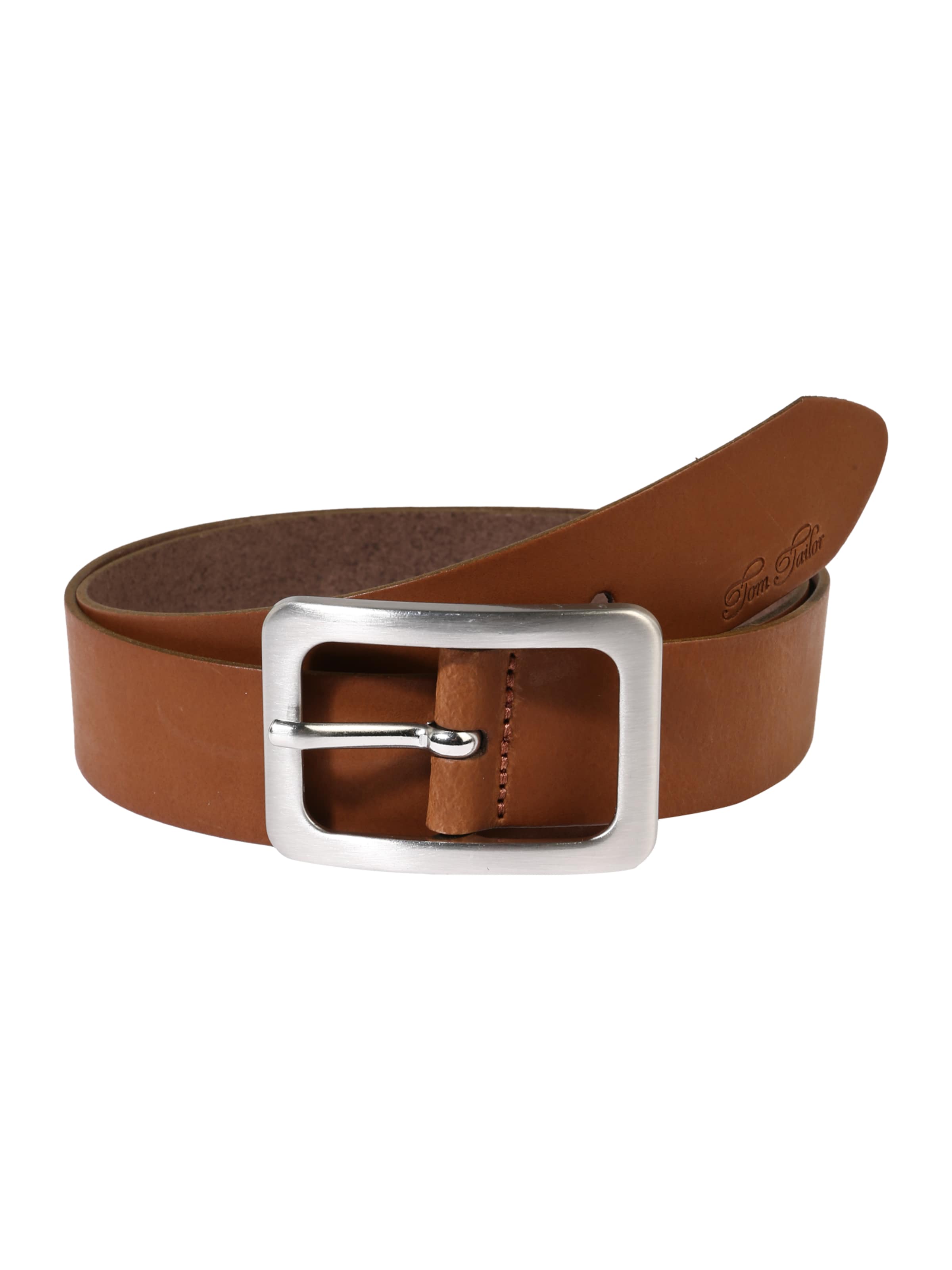 TOM TAILOR - Riem 'soft vintage cow leather belt' in de kleur Cognac