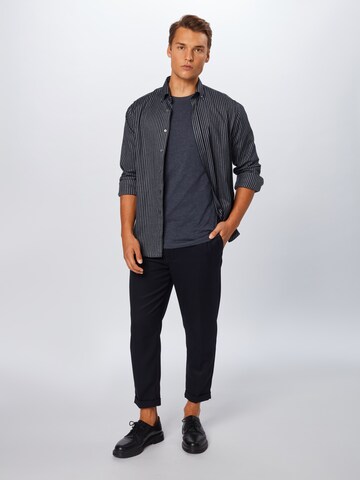 !Solid Regular Fit Shirt 'Rock' in Blau