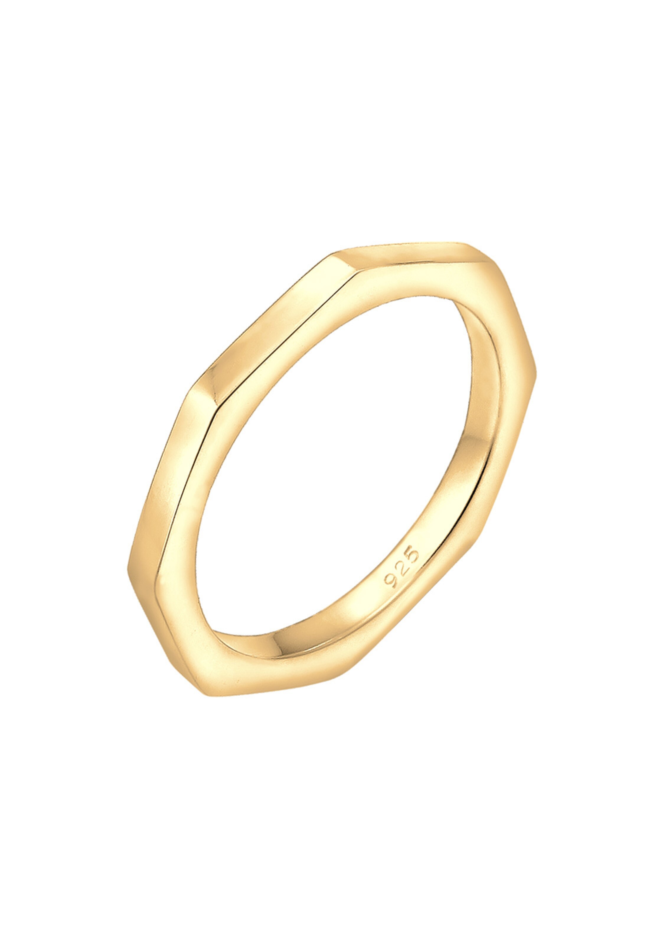 ELLI Ring Geo, Hexagon in Gold: Vorderseite