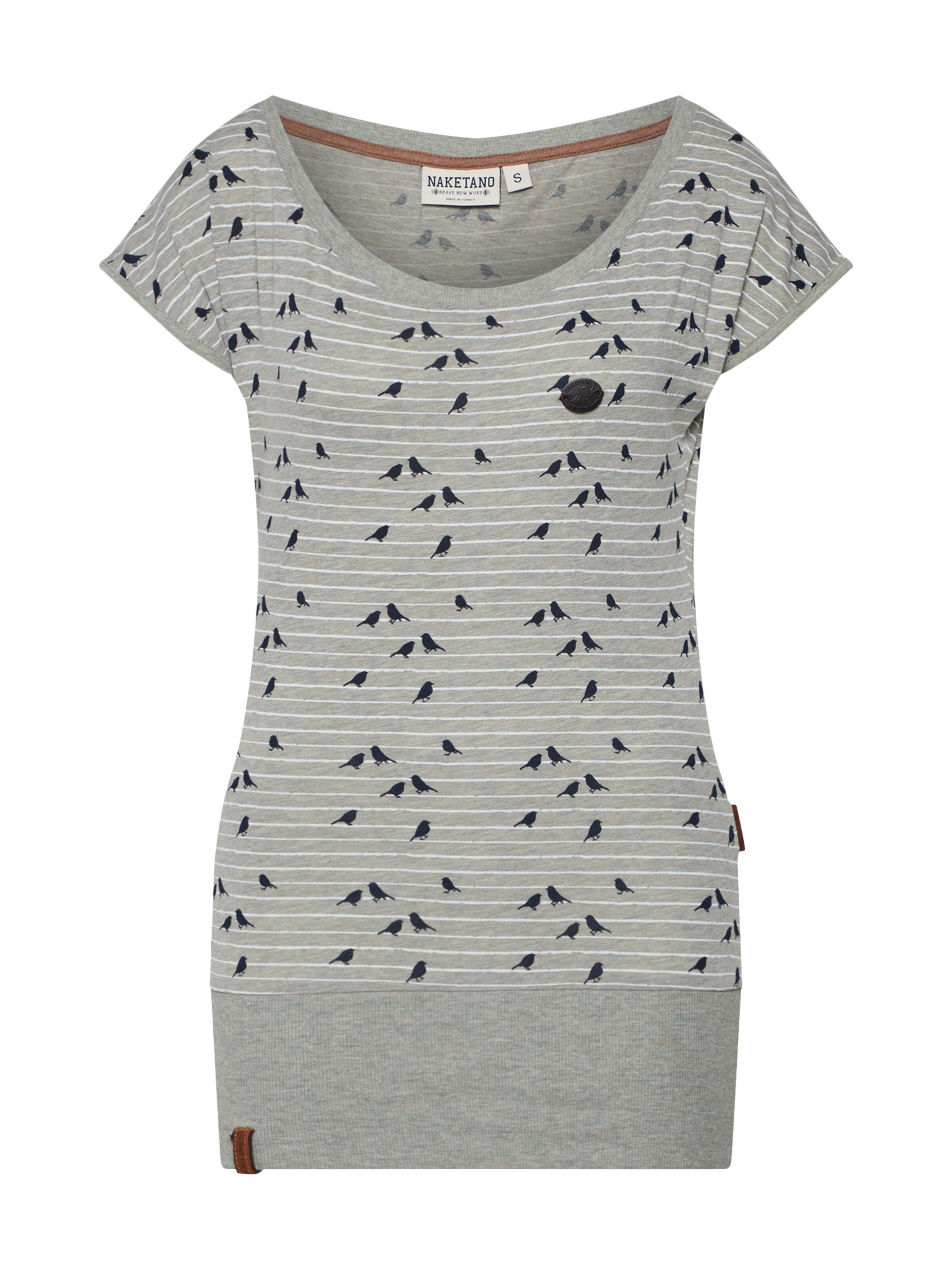 naketano - Shirt 'Wolle Spatzl' in de kleur Grijs gemêleerd