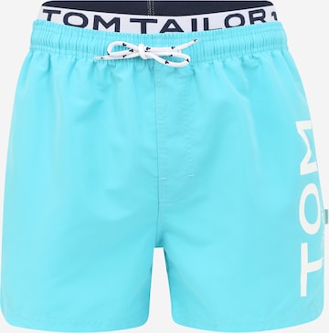 Regular Shorts de bain 'Jo' TOM TAILOR en bleu : devant