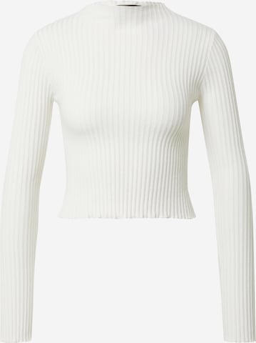 Parallel Lines Sweater in White: front