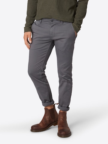 Coupe slim Pantalon chino BOSS en gris : devant