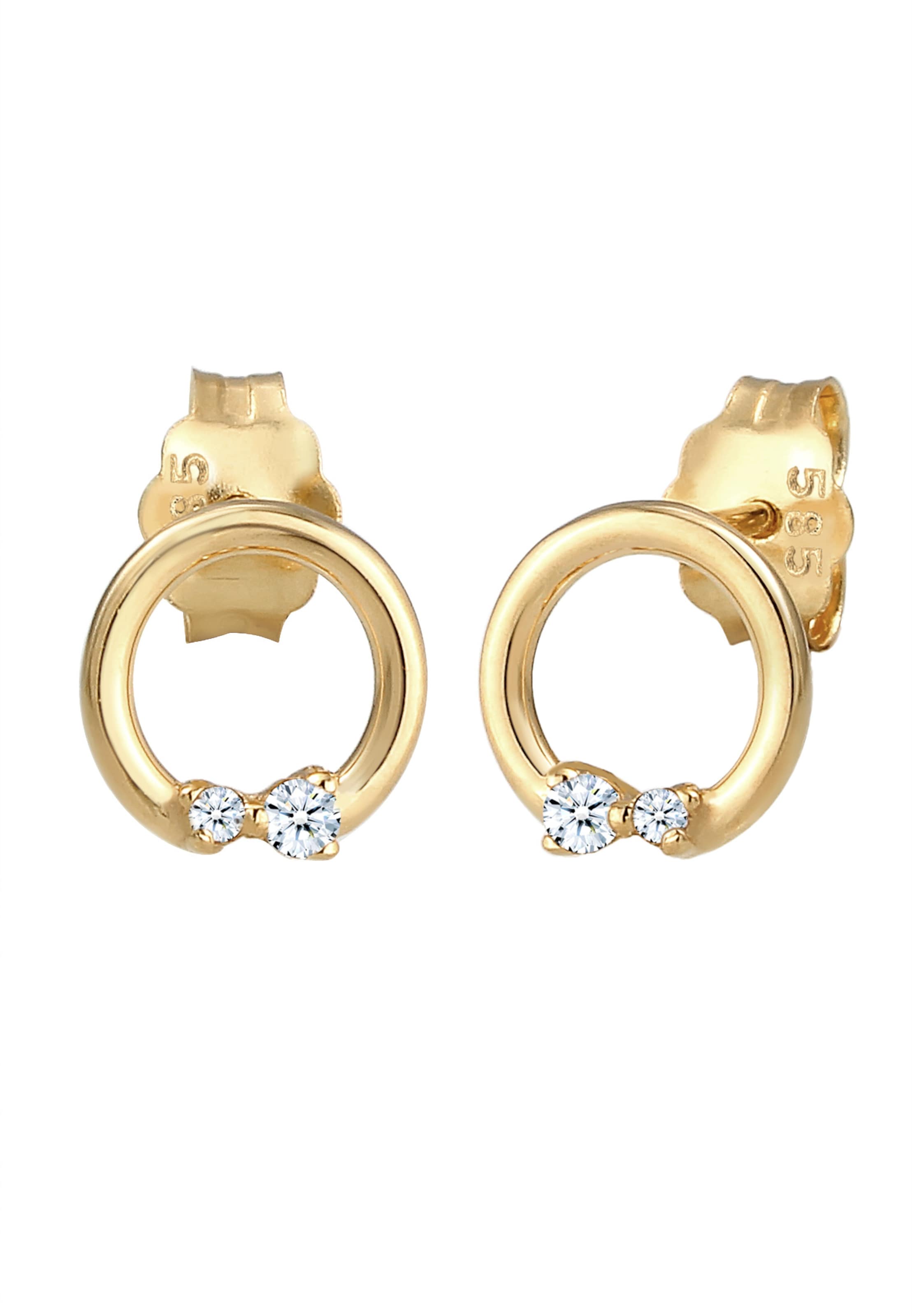 Elli DIAMONDS Earrings 'Kreis' in Gold: front