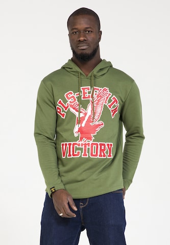 Sweat-shirt PLUS EIGHTEEN en vert : devant