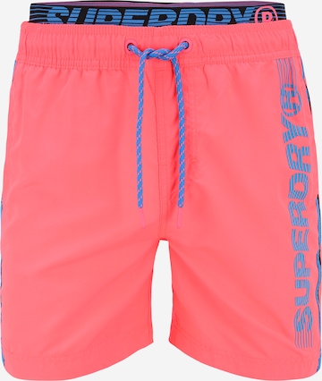 Superdry Board Shorts 'STATE VOLLEY' in Pink: front