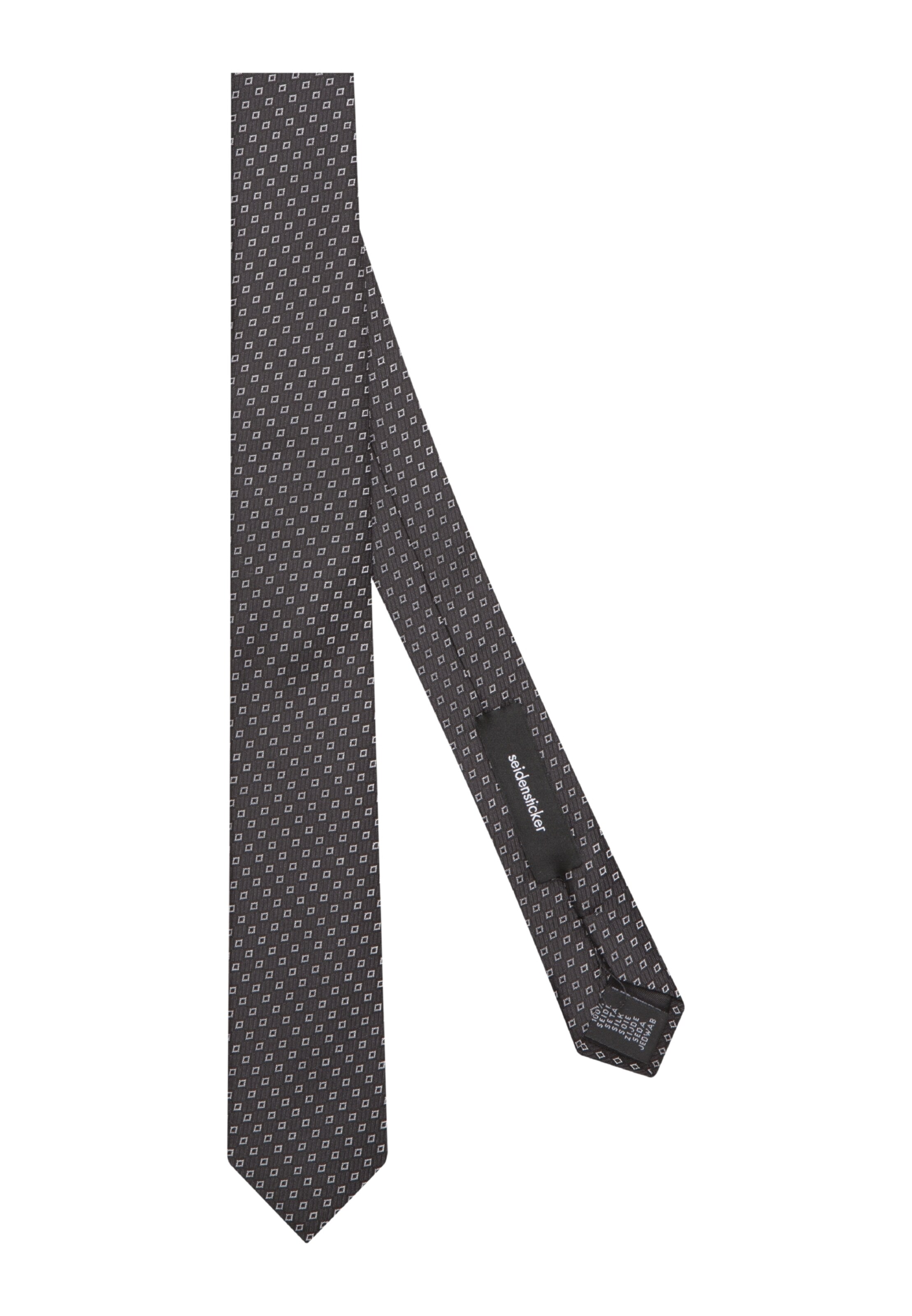 SEIDENSTICKER - Stropdas 'Slim' in de kleur Zwart gemêleerd