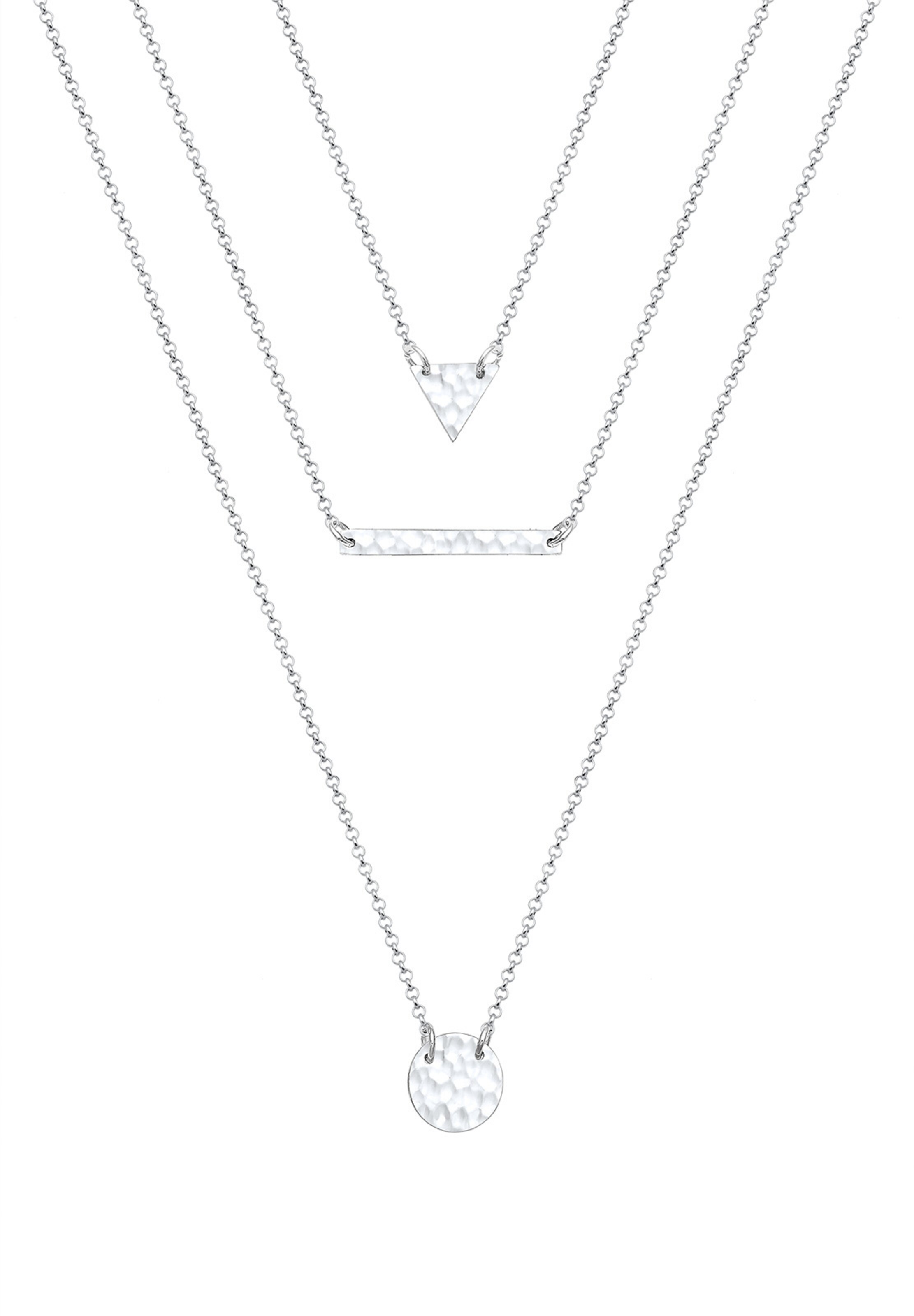 ELLI Halskette 'Layer' in Silber: Vorderseite