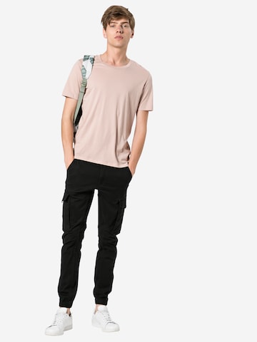 JACK & JONES Tapered Cargobroek 'Paul Flake' in Zwart