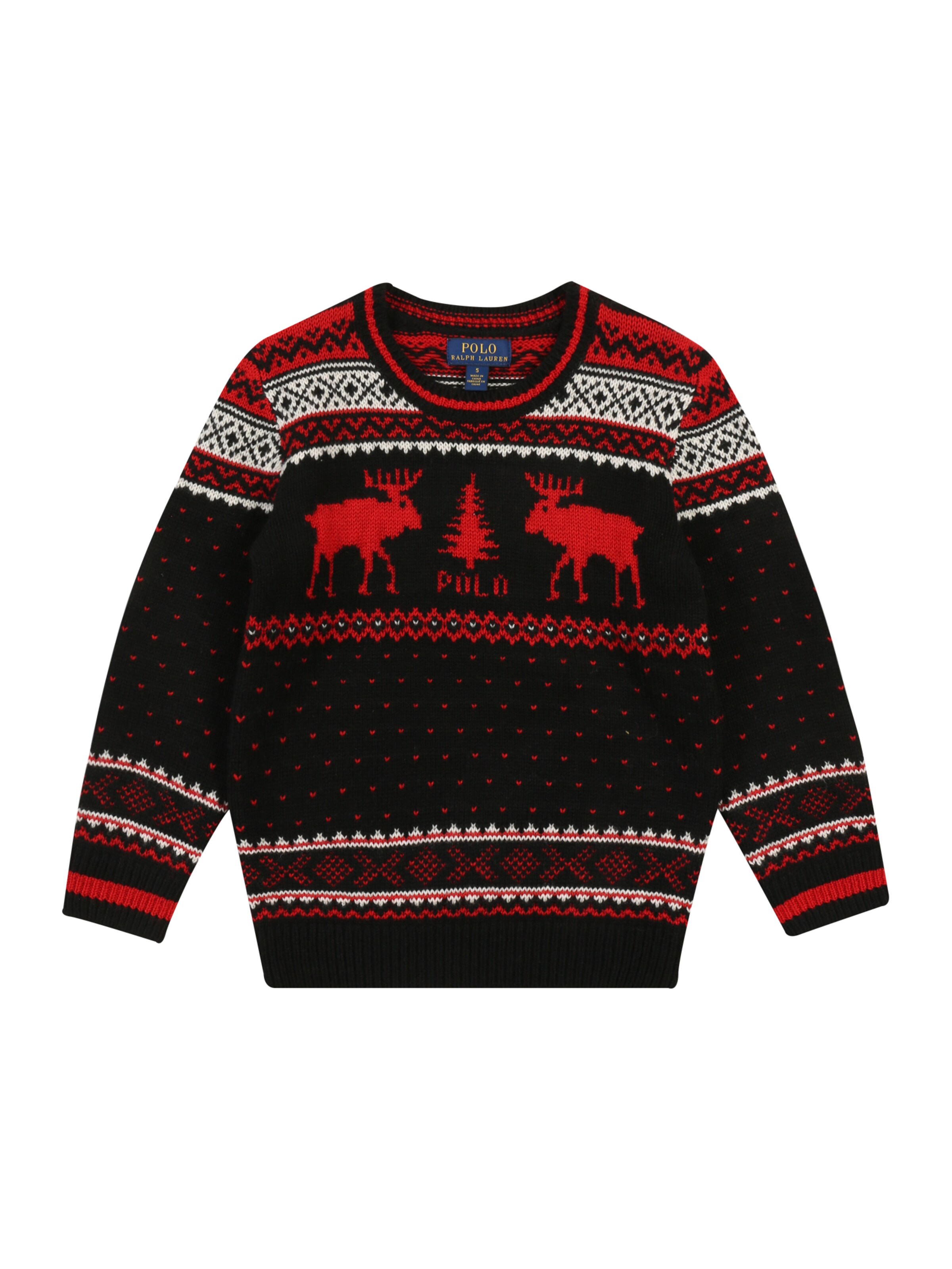 POLO RALPH LAUREN - Trui 'MERINO BLEND-LS REINDR-TP-SWT' in de kleur Rood