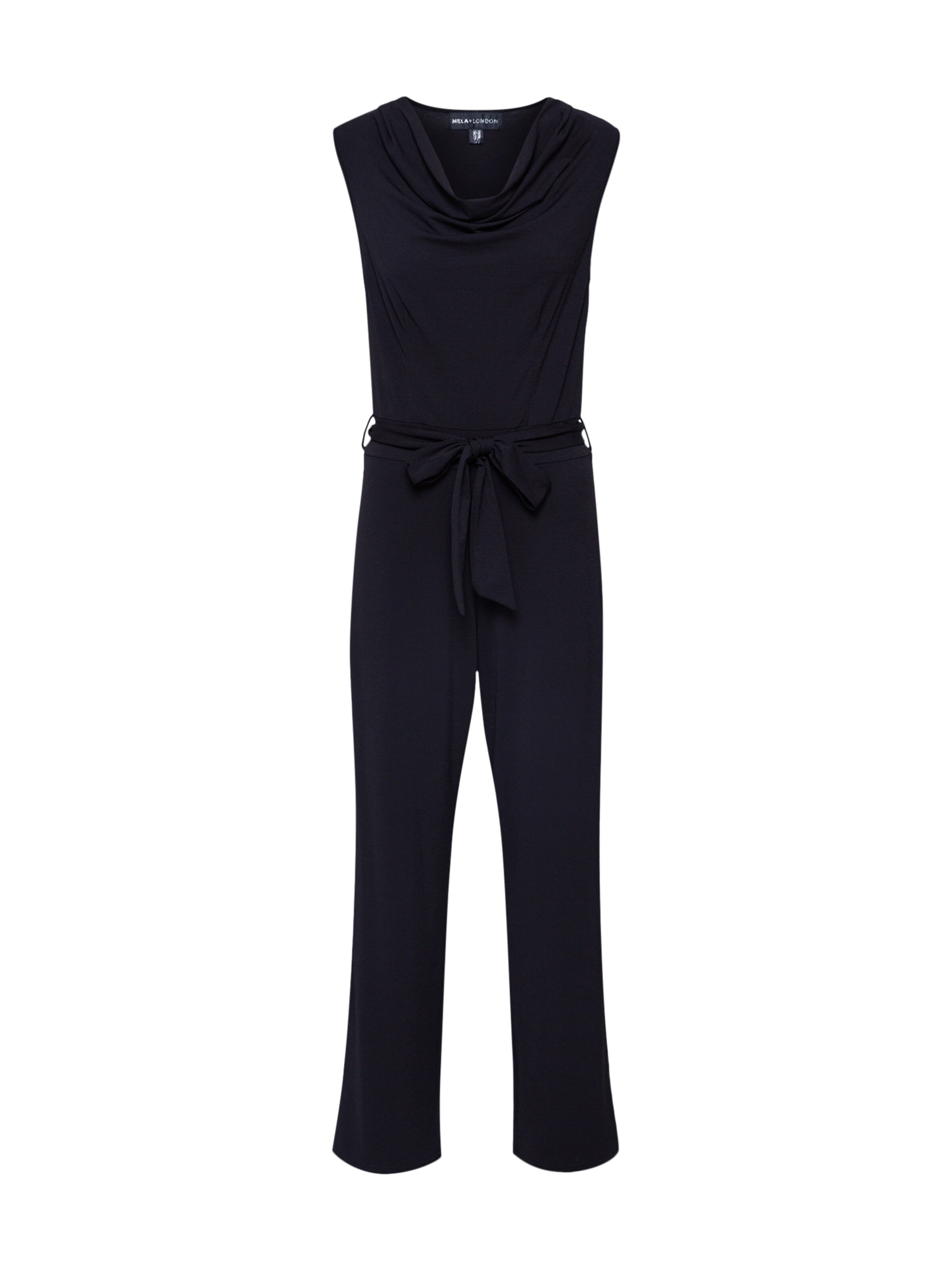 Mela London - Jumpsuit 'COWL NECK SLEEVELESS JUMPSUIT' in de kleur Zwart