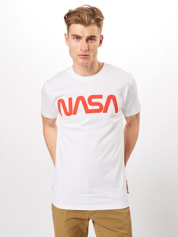 Mister Tee Shirt 'NASA Worm' in Wit