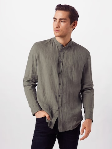 DRYKORN Slim fit Button Up Shirt 'Tarok' in Green: front