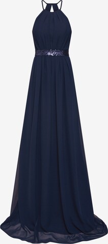 STAR NIGHT - Vestido de festa 'long dress chiffon & sequins' em azul: frente