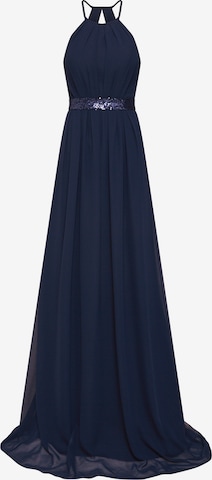 STAR NIGHT Festkjole 'long dress chiffon & sequins' i blå: forside