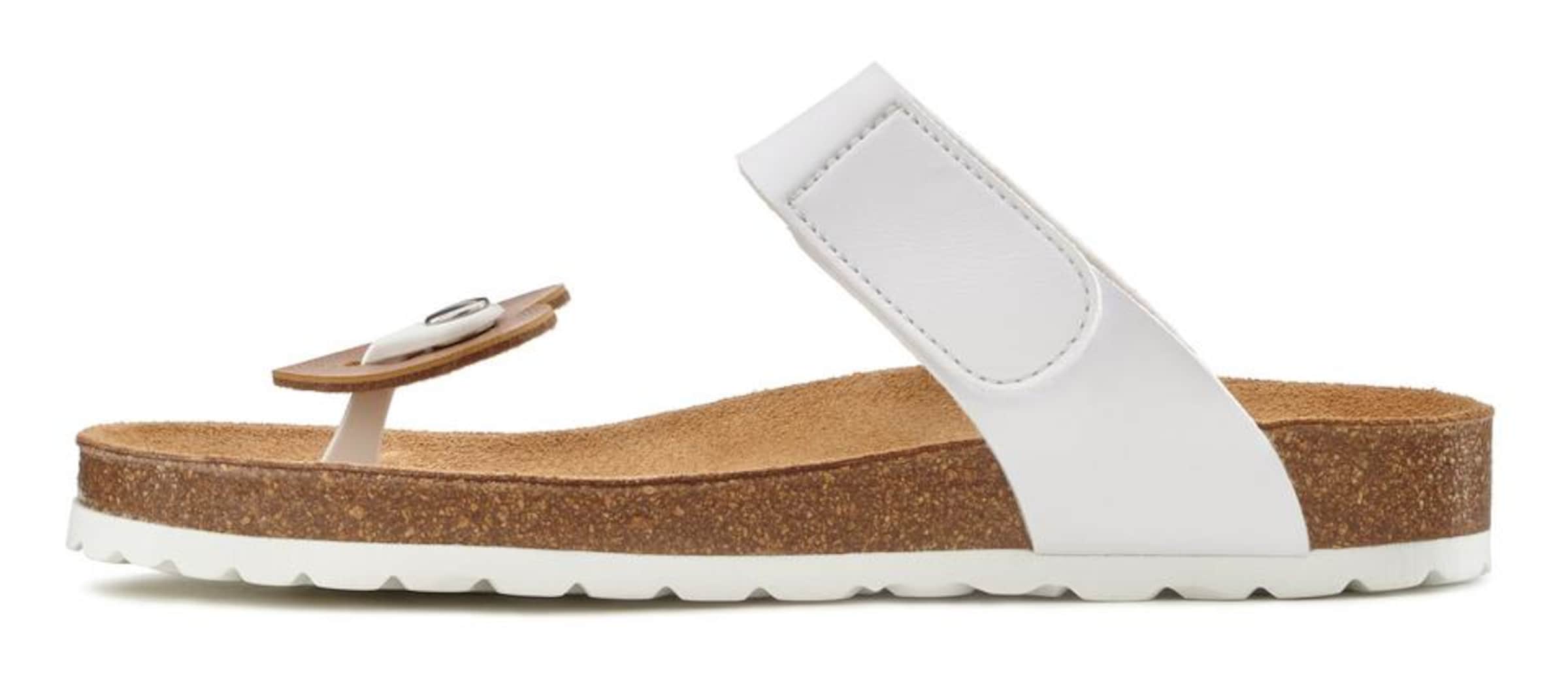 LASCANA - Sandalias de dedo en blanco: frente