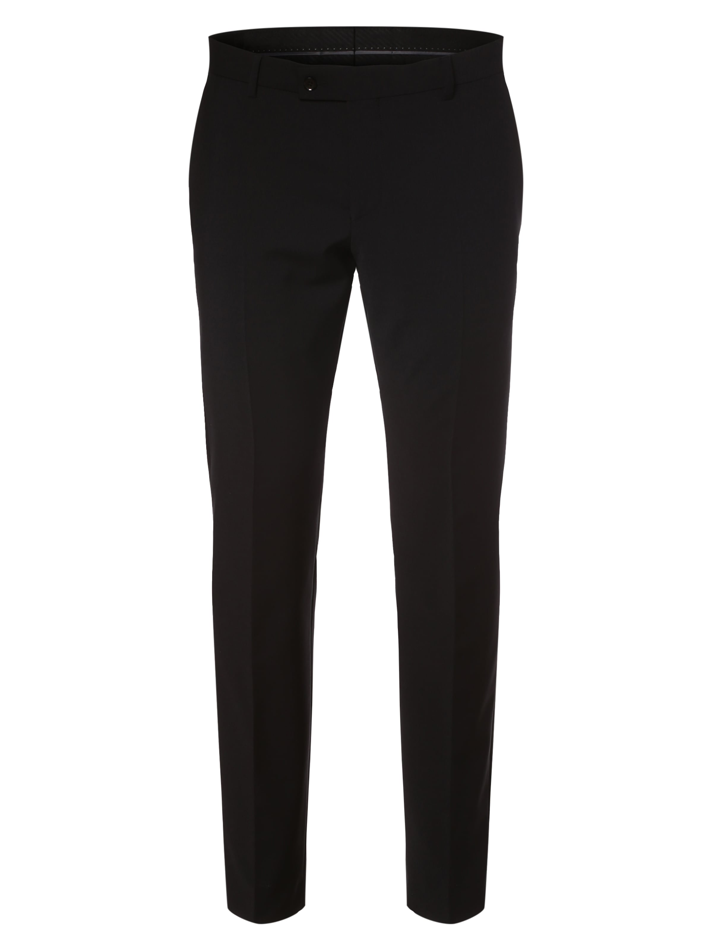 Finshley & Harding Regular Trousers with creases 'Mitch' in Black: front