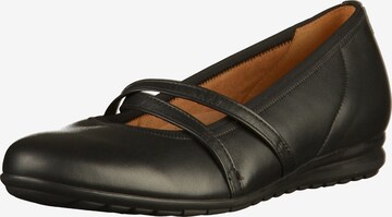 GABOR Ballet Flats with Strap in Black: front