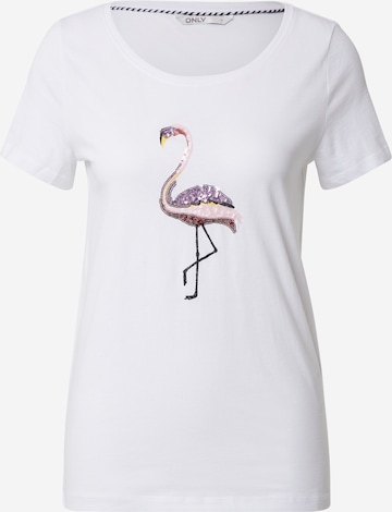 T-shirt 'ONLKITA' ONLY en blanc : devant