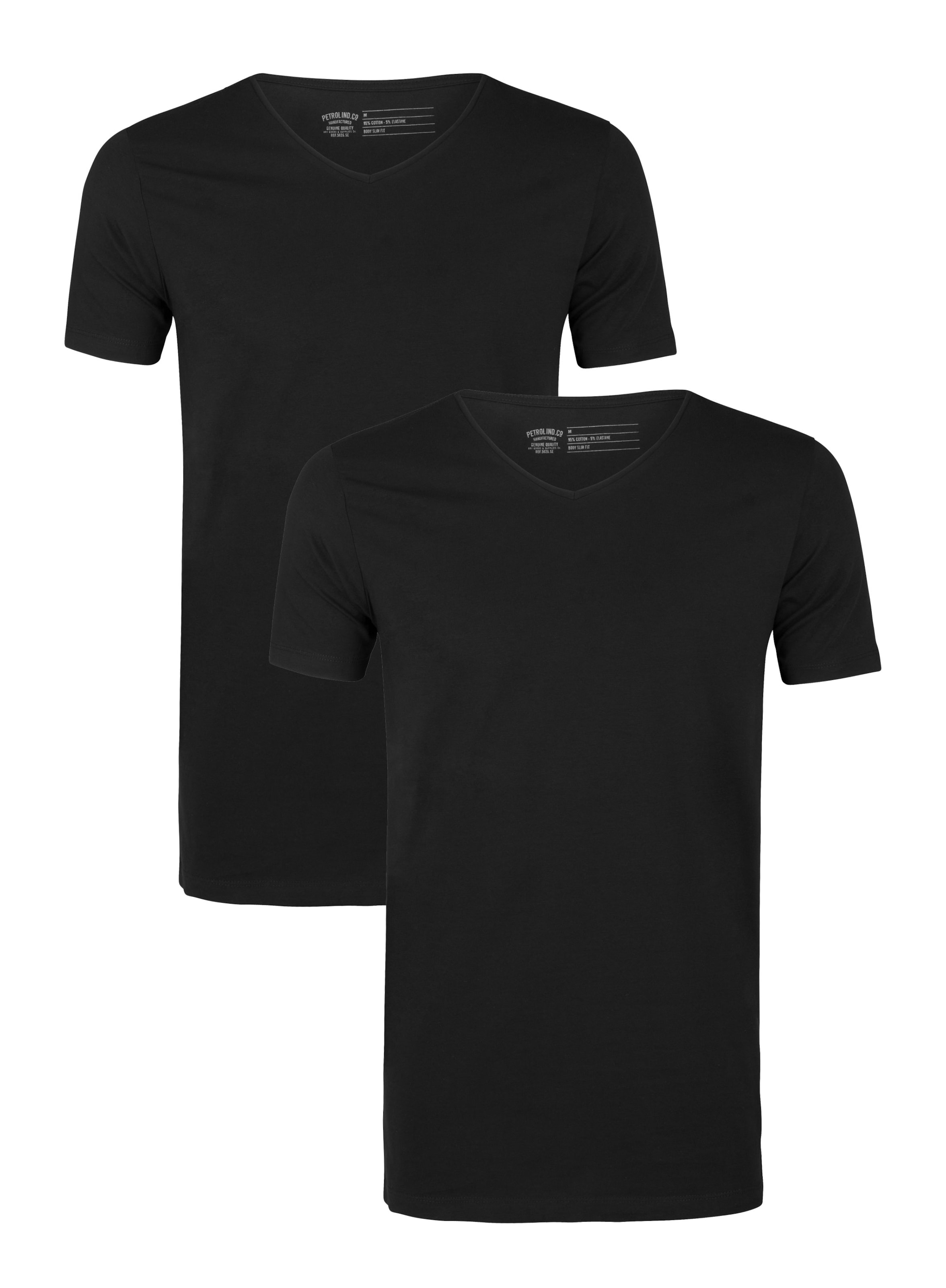 Petrol Industries Regular fit Majica | črna barva: sprednja stran