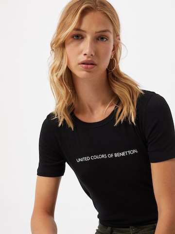 UNITED COLORS OF BENETTON Shirt in Black