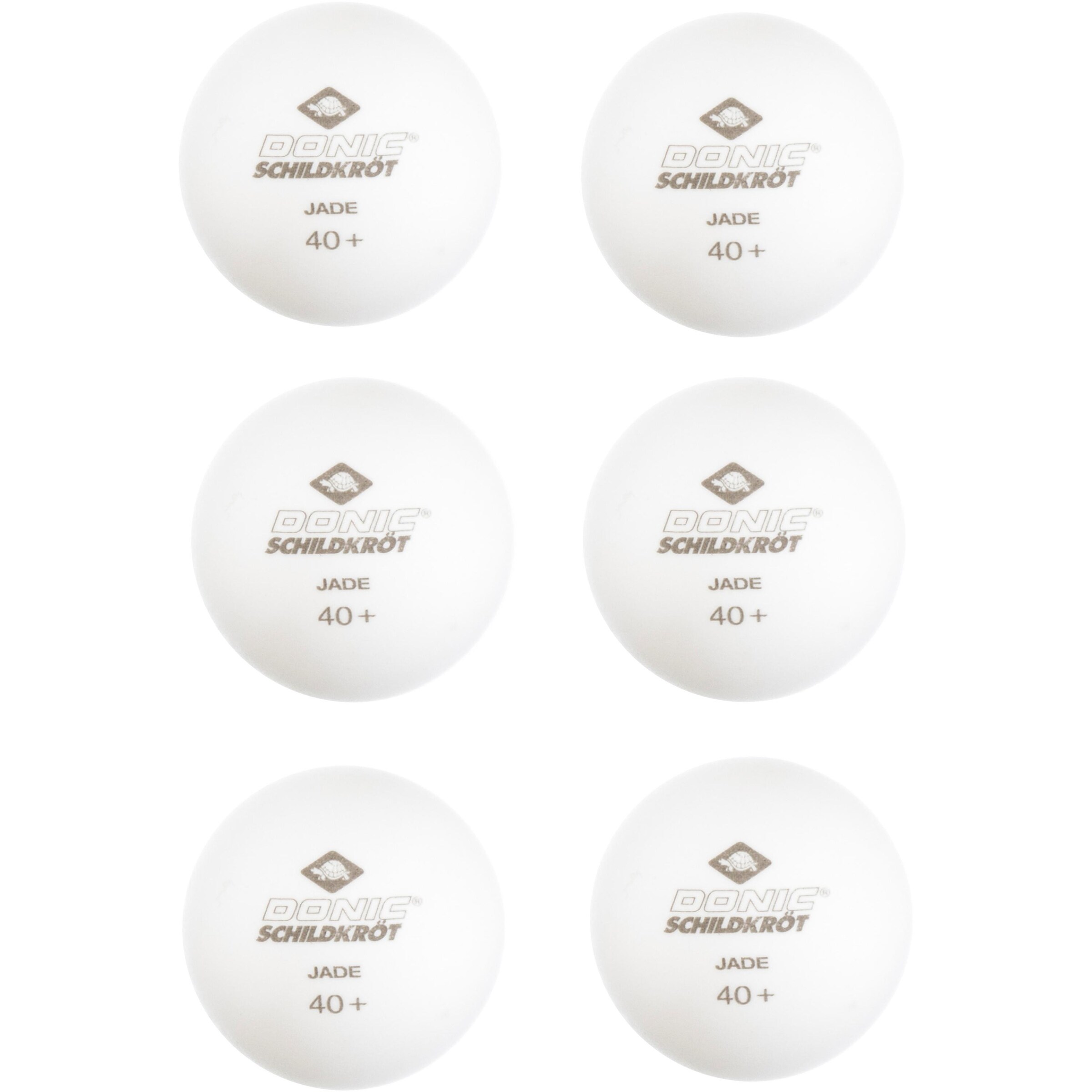 Donic-Schildkröt Ball 'Jade Poly 40+ 6er' in Weiß: Vorderseite