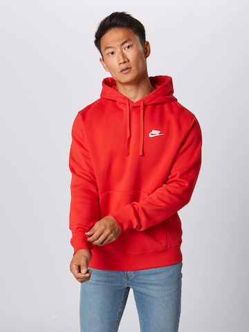 Nike Sportswear Klasický střih Mikina 'Club Fleece' – červená