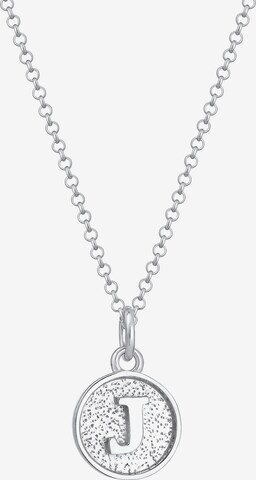 ELLI Necklace 'Buchstabe - J' in Silver: front