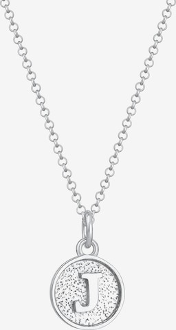 ELLI Necklace 'Buchstabe - J' in Silver: front