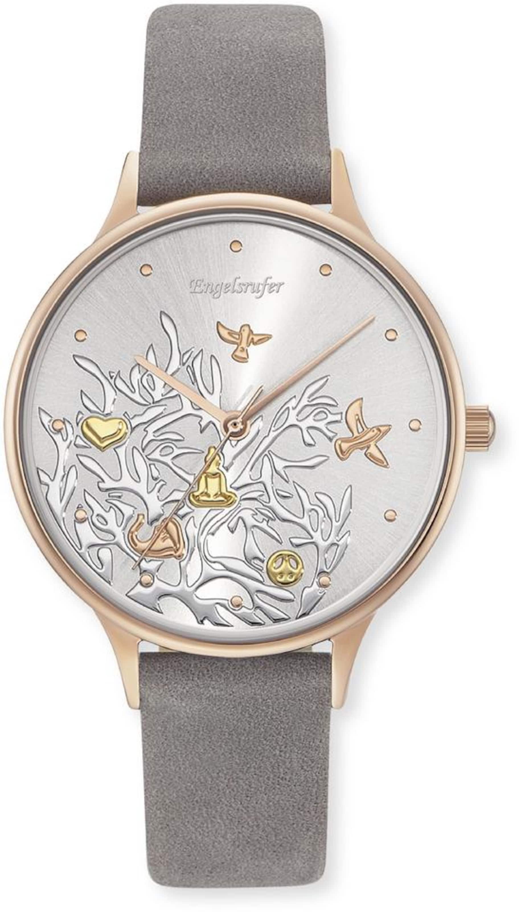 Engelsrufer Uhr 'Lebensbaum Trico' in Grau: Vorderseite