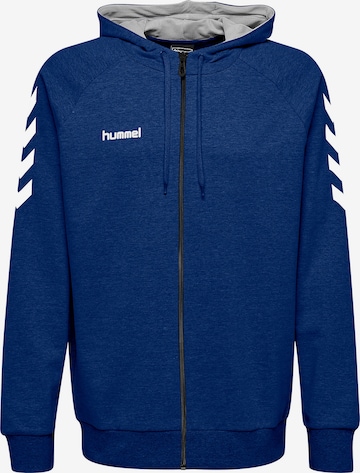 Hummel Athletic Zip-Up Hoodie in Blue: front