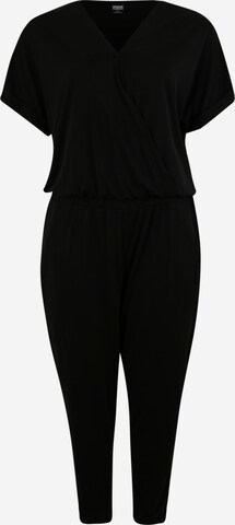 Urban Classics Jumpsuit in Zwart: voorkant