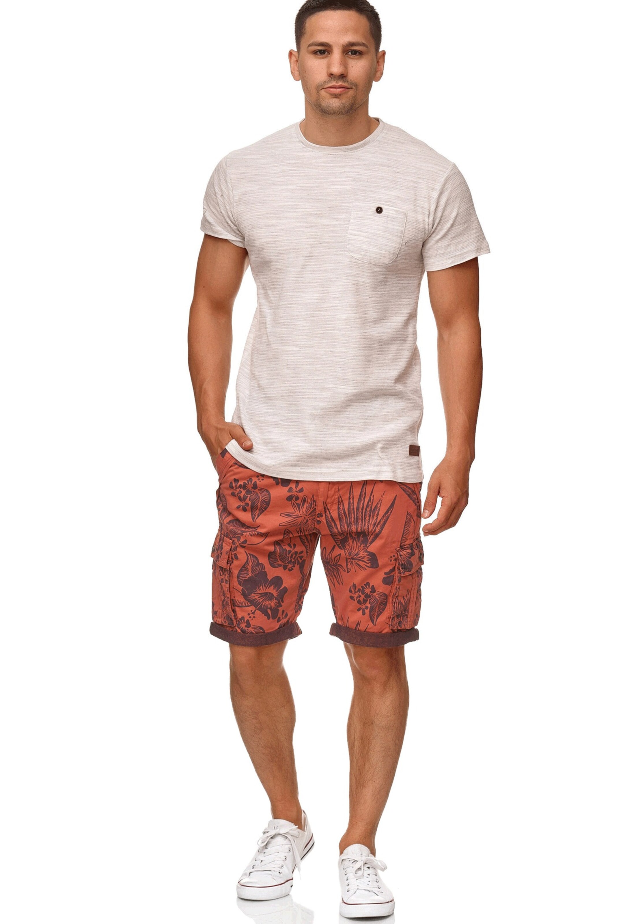 INDICODE JEANS Regular Cargo Pants 'Albert' in Orange