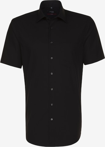 SEIDENSTICKER Regular fit Button Up Shirt in Black: front