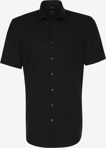 Coupe regular Chemise SEIDENSTICKER en noir : devant